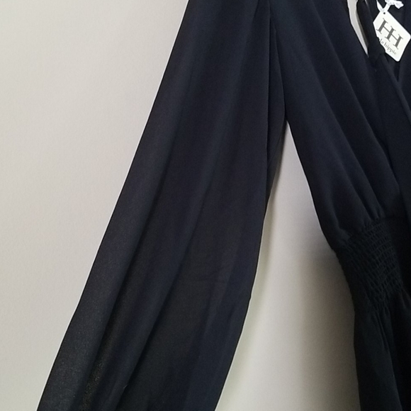 💙HP💙 Haute Hippie Smocked Waist Solid Mini Dress - Picture 11 of 16